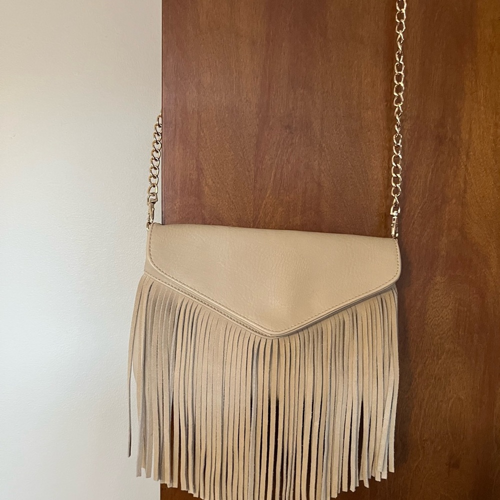 MODE LUXE NWOT Faux Leather Crossbody/Clutch in Taupe Color Excellent Condition - Picture 10 of 11